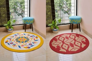 decorative colorful hand woven jute rug designs in bangladesh