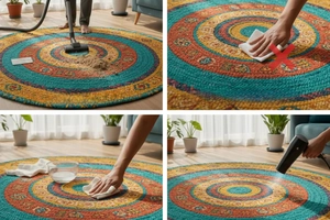 how to clean spills and stains in jute rug
