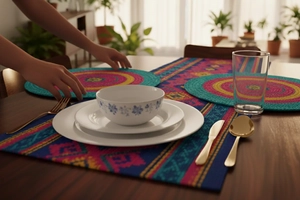 Dining table placemats, plates, and cutlery decoration ideas