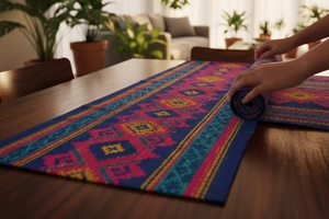 Dining table runner placement and decoration ideas